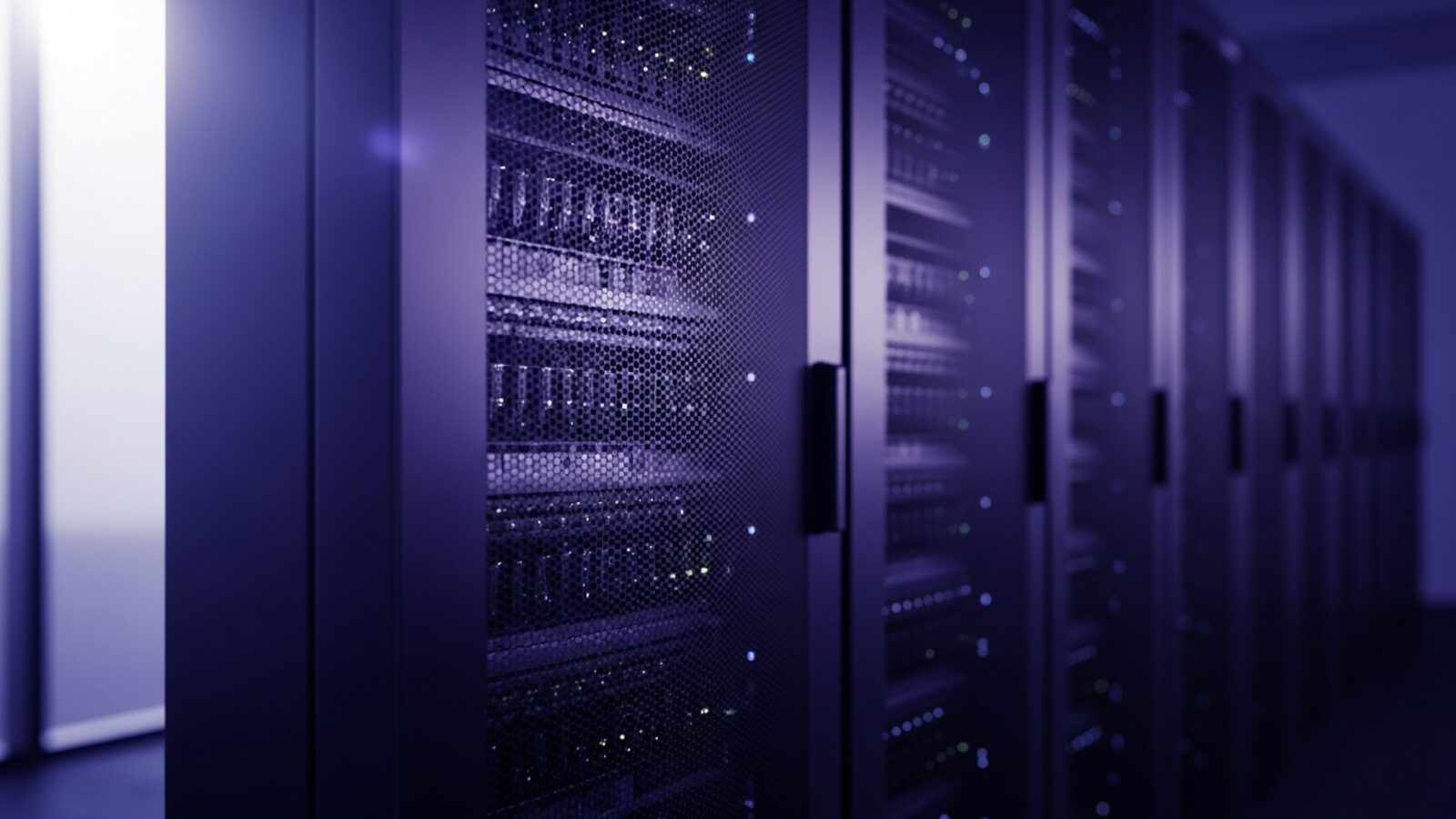 Rows of secure data servers — Time59 keeps your billing records stored and accessible for the life of your account