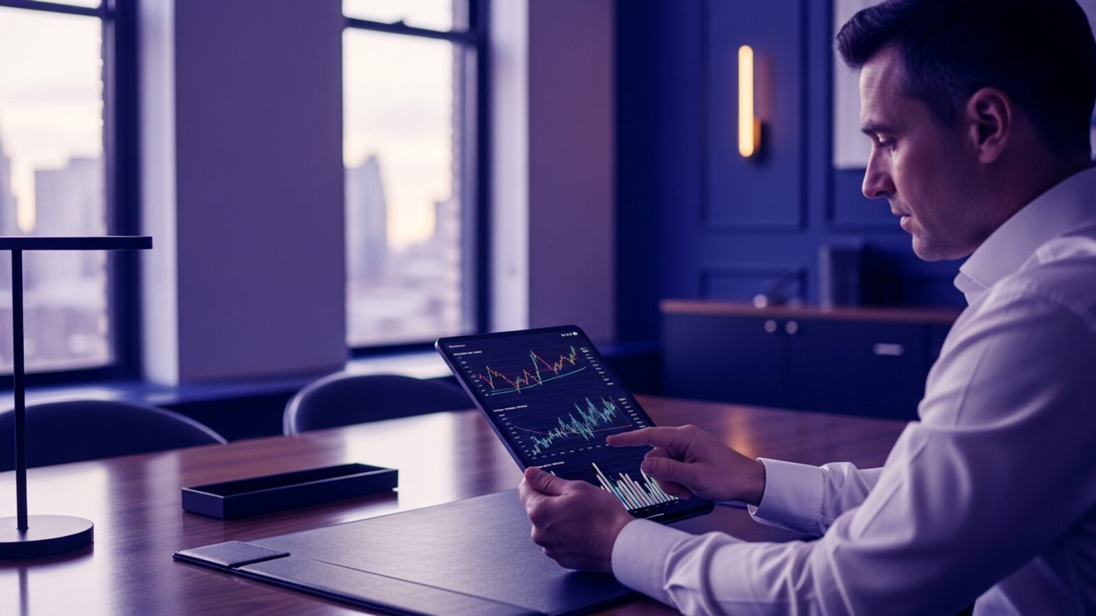 A professional reviewing financial charts on a tablet — direct feature and cost comparisons make the tradeoffs concrete