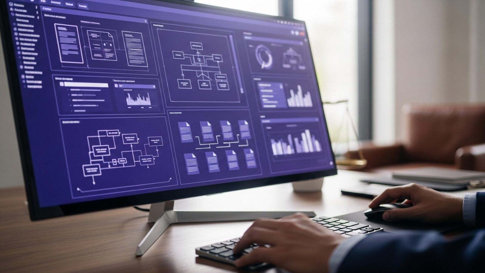 Navigating software on a monitor — streamlined client tabs cut the clicks between everyday tasks