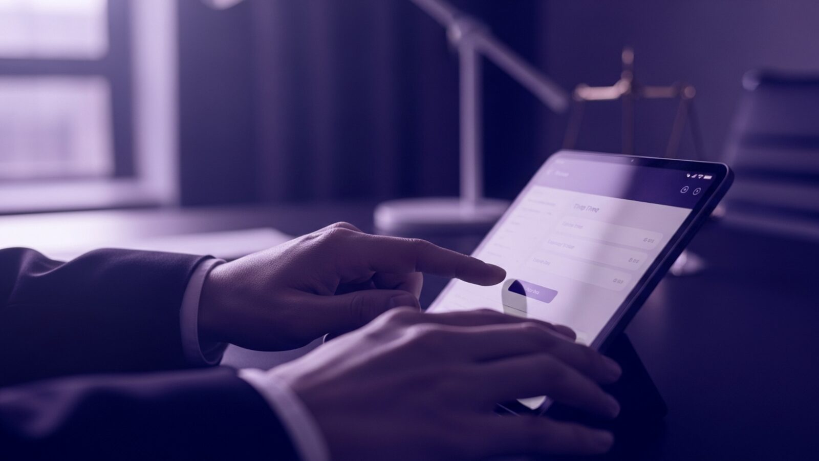 Logging time in a tracking app at the desk — automated capture records work the moment it happens