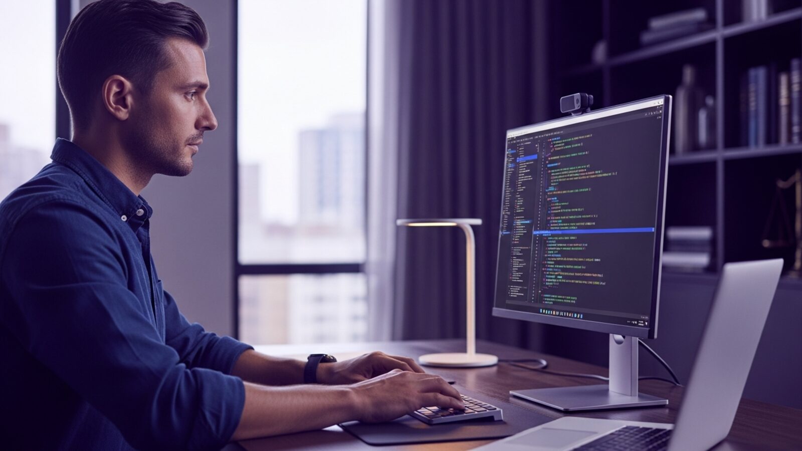 A developer working through code — steady, deliberate development keeps Time59 reliable